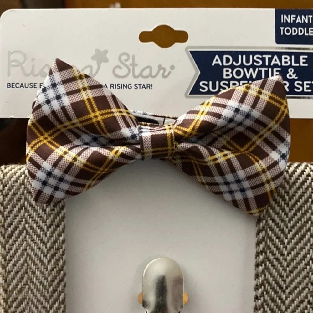 Rising Star Matching Bow Tie & Suspenders Fox Plaid